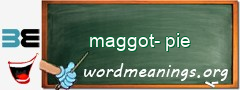 WordMeaning blackboard for maggot-pie